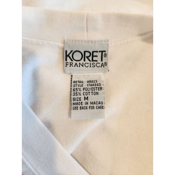 Vintage 80s Koret Sleeveless Vest M White Nautical Sailing Boats Kitsch - Picture 5 of 5